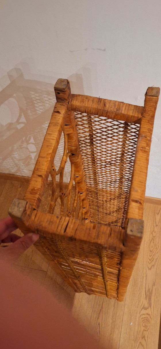 Portabottiglie Vintage Mid-Century in Rattan (per 10 bottiglie) – Wicker, Bamboo (photo 7 of 10)