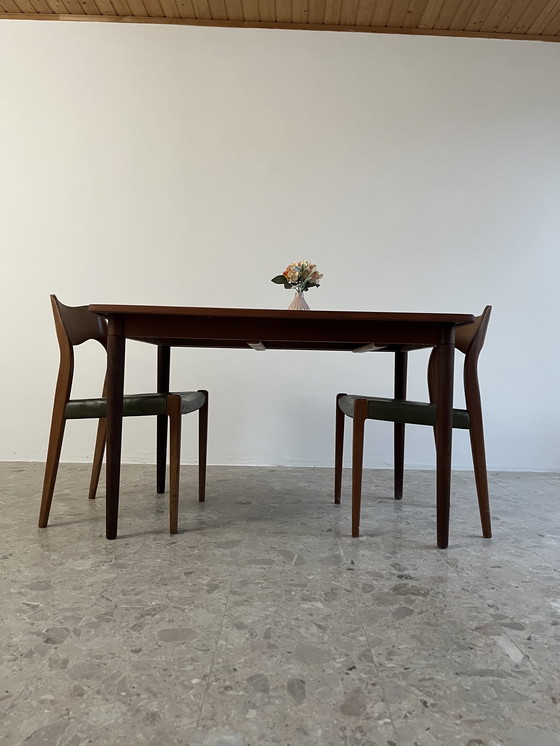 Image 1 of Norwegian mid-century dining table; Gustav Bahus, teak