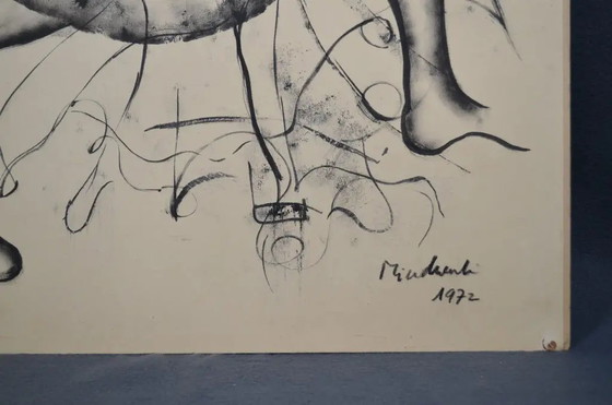 László Mindszenti Inchiostro su carta, montato su cartone, firmato e datato 1972 – Dipinti e disegni, Paper (photo 9 of 12)
