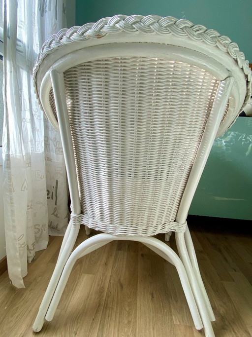 Fauteuil en rotin blanc – Rattan, Wicker (photo 2 of 5)