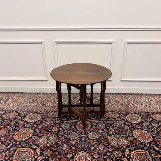 Antique English Drop-leaf Table, Wood, Klassiek (photo 2 of 9)