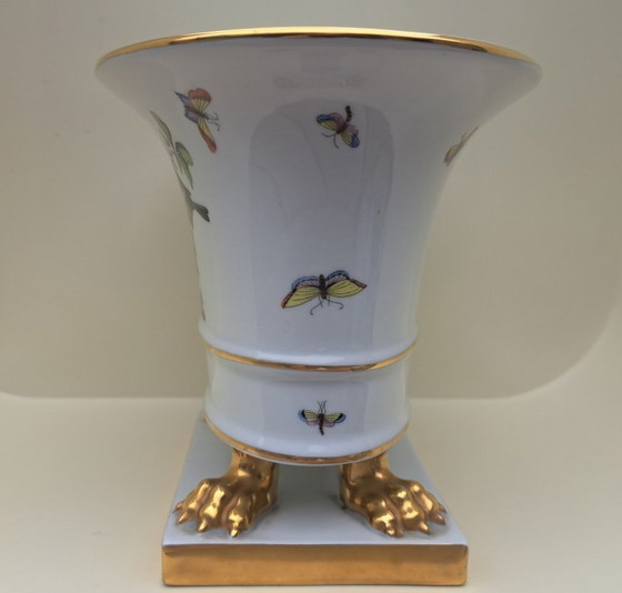 Image 1 of Herend Empire vase/cachepot (6409) on base - Rothschild bird