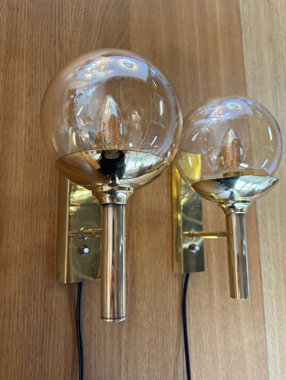 Image 1 of Set di 2 lampade da parete di Svend Mejlstrøm per Mejlstrøm Belysning - Eleganza danese in ottone e vetro