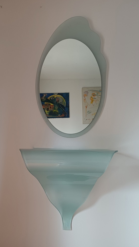 Image 1 of 🤩KONSOLE ➕️ KRISTALLSPIEGEL IM 80ER-JAHRE-SCHNITT