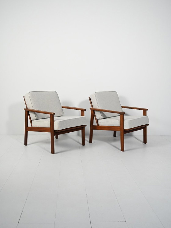 Image 1 of Pair of Danish teak armchairs