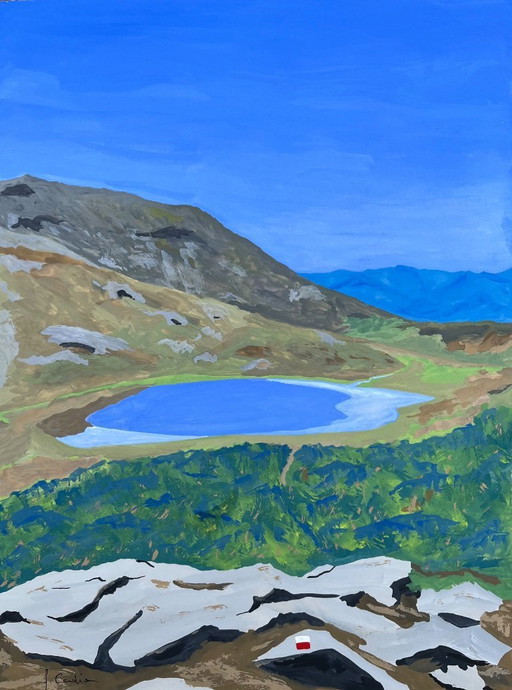 Gouache on natural paper.  La de Nino - Corsica Format 40x30cm