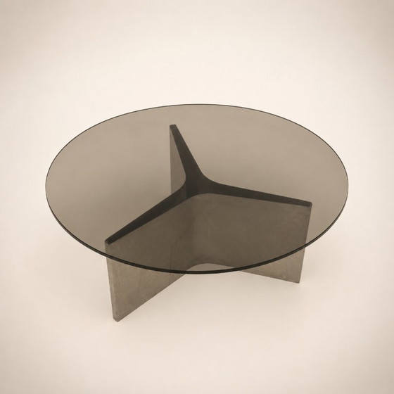 ÉTIENNE FERMIGIER — Drie Salontafels J.E.R., circa 1968 – Glass, Metal (photo 7 of 13)