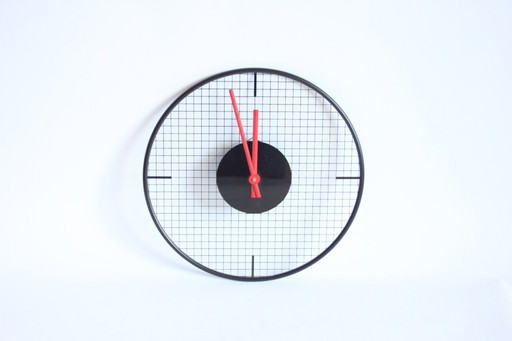 Postmodern grid clock by Junghans Germany.