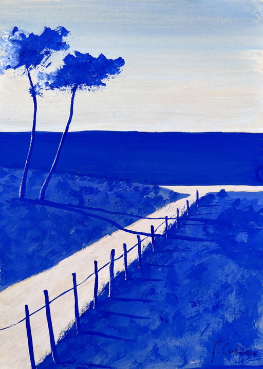 Signed artist's sketch.