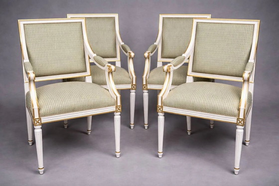 Fauteuils classiques Louis XVI. Bois massif., Marron (photo 7 sur 7)
