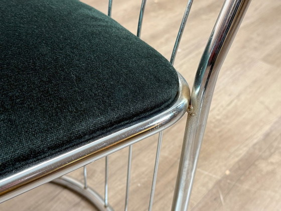 Vintage Wire Chair Set of 4 – Chrome/Black | Space Age – Dining chairs, Textile (photo 12 of 17)