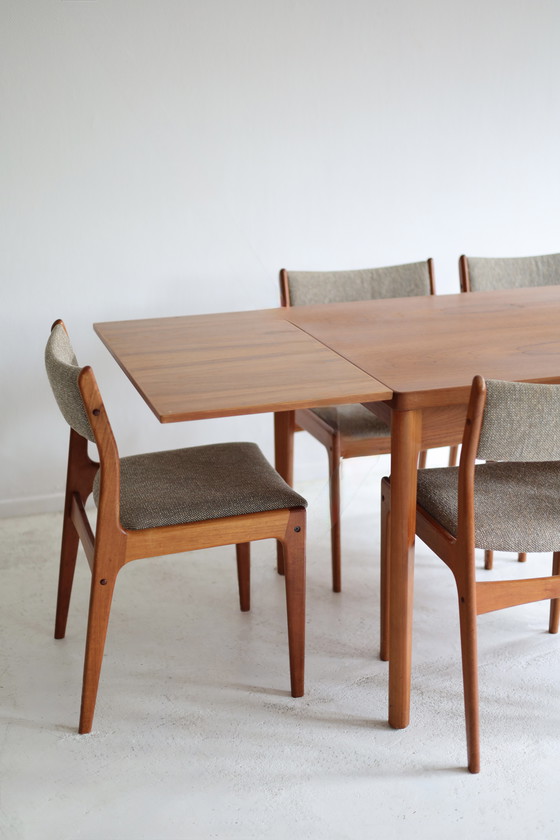 Image 1 of Extendable dining table by Henny Kjaernulf, Danish design, 1960s