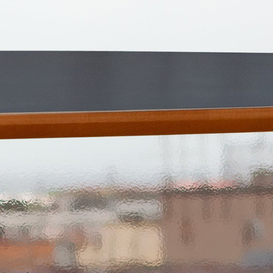 Image 1 of Luxury Ted ONE Dining Table 240x120 Grey Laminate & Solid Sapelli Mahogany Custom Made Italy