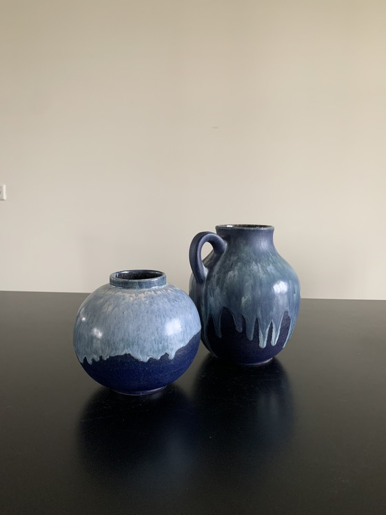 Image 1 of 2 vases Ruscha Keramik avec la technique de la « lave grasse »
