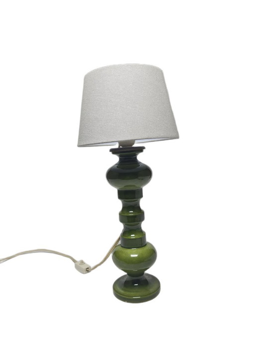 Polish Postmodern Bedside Lamp in Glass and Pottery, 1980s – tafellampen, Ceramic, Textile (photo 2 of 10)