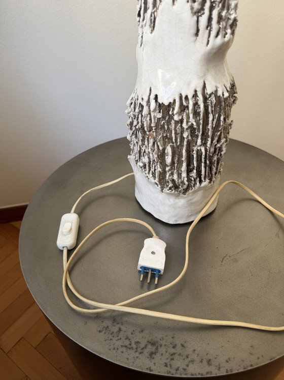 TABLE LAMP, ITALY, 1978, Monumental Base, Italian Brutalism – Gilberti, Ceramic (photo 6 of 8)