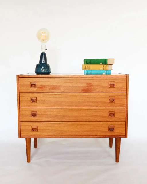 Cassettiera danese vintage in teak dal design retrò