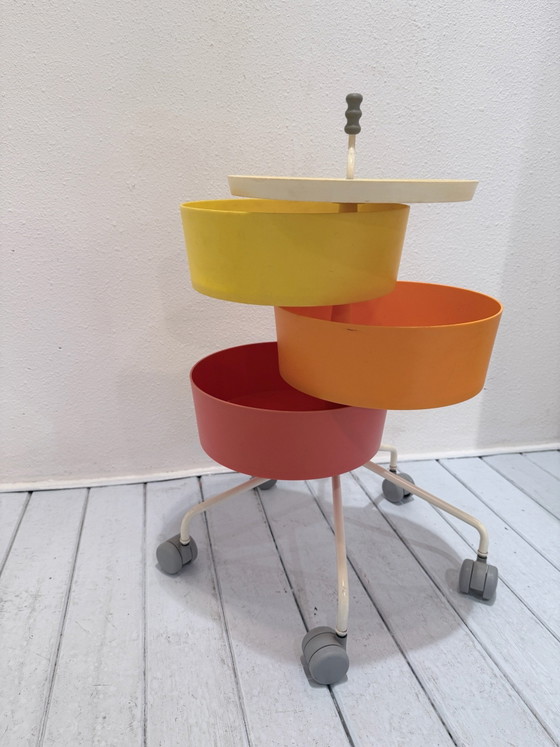 Vintage IKEA PS Klyftig storage trolley by Maria Hedensjö Bergquist, 1990s, Side tables, Plastic, Yellow (photo 12 of 12)