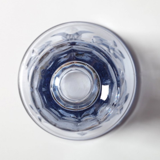 Image 1 of Rare Art Vintage Glass Blue Cut Glass Vase / Eda Glasbruk / Sweden / 1930s