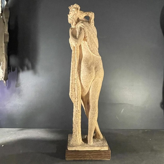 Gedrapeerde Naakte Vrouw Terracotta Beeldhouwkunst door Alphonse Darville, 1959 (photo 8 of 13)