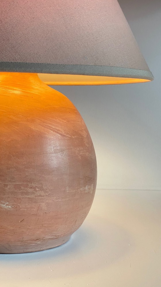 Vintage handgemaakte terracotta lamp – Tafellampen, Textile (photo 14 of 21)