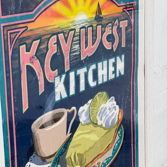 Image 1 of Poster di carta da cucina Key West, incorniciato – Arte murale vintage