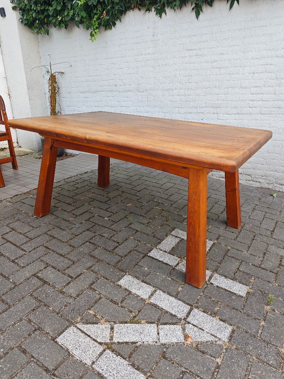 Set da pranzo composto da 5 sedie e tavolo in legno massello - stile brutalista, wabi-sabi, giapponese (photo 14 of 15)