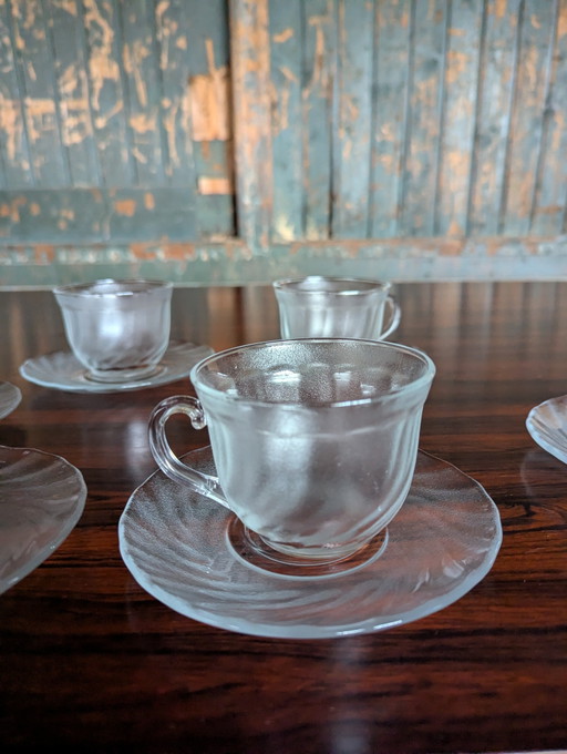 6x taza/platillo vintage Arcoroc France