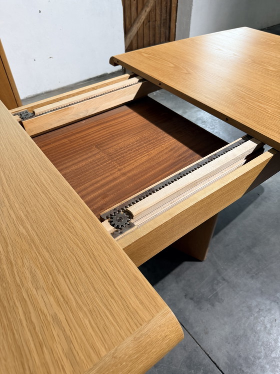 Tavolo allungabile in rovere 'Serie Ann', Van Den Berghe-Pauvers, Belgio, anni '70 – Tavoli da pranzo, Wood (photo 11 of 15)