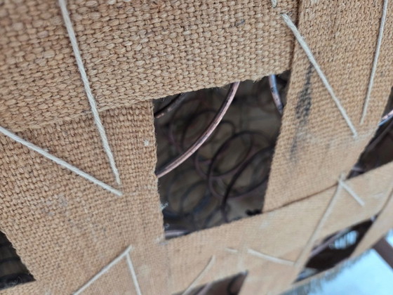 Image 1 of Sofá curvo danés de 2 plazas de los años 60, tapizado en terciopelo verde claro.