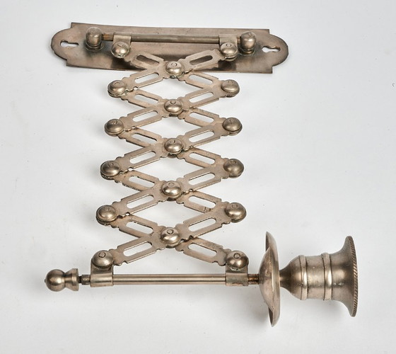 Image 1 of Antieke uitschuifbare vintage wandkaarsenhouder
