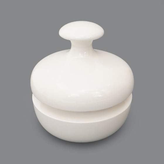 Image 1 of Vaso in ceramica bianca con coperchio di Enzo Bioli per Il Picchio, anni '70