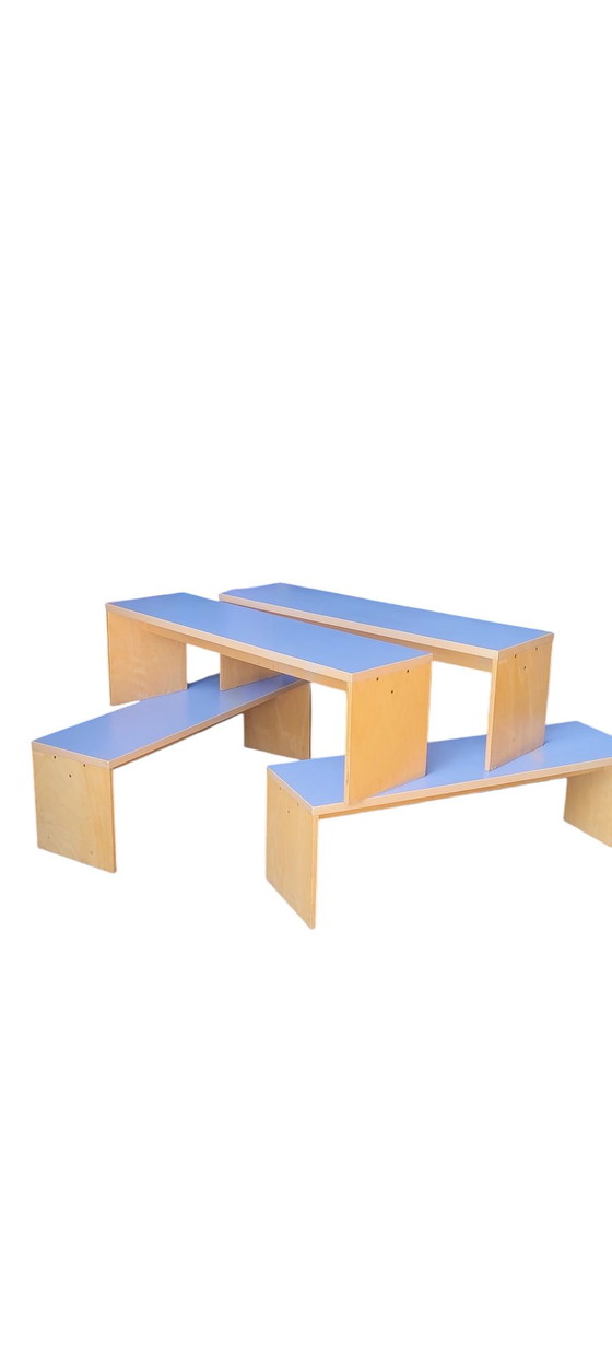 Image 1 of Sleek Wooden Design Benches 1990s