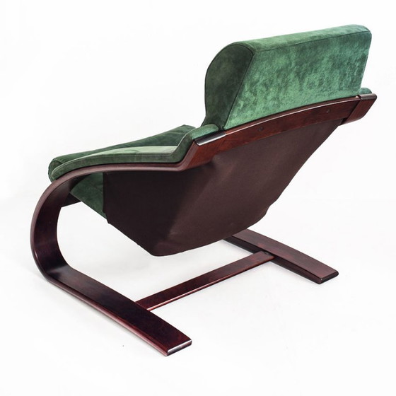Fauteuil vintage en Alcantara. Åke Fribyter pour Nelo Möbel. Suède. Années 1990. – Wood (photo 4 of 11)