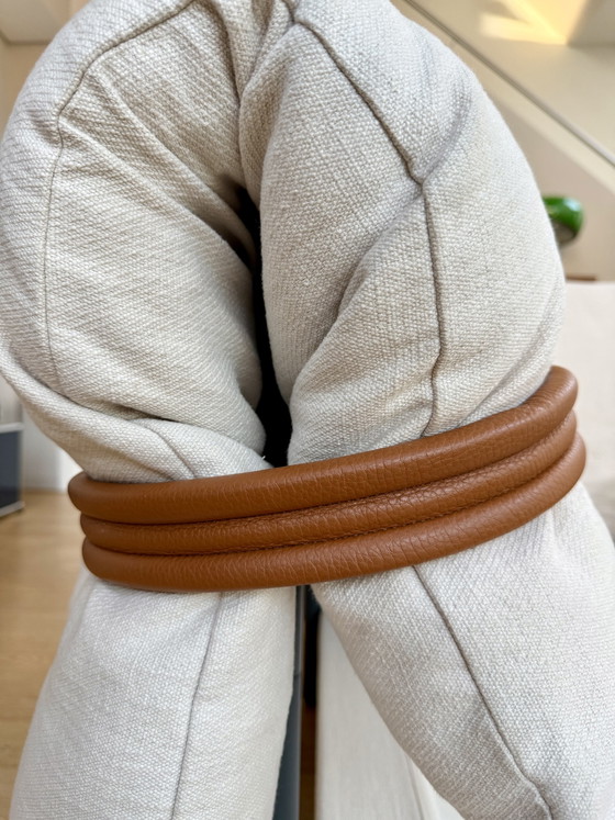 Image 1 of Canapé d'angle Moroso Belt par Patricia Urquiola – Tissu crème et cuir – 2022