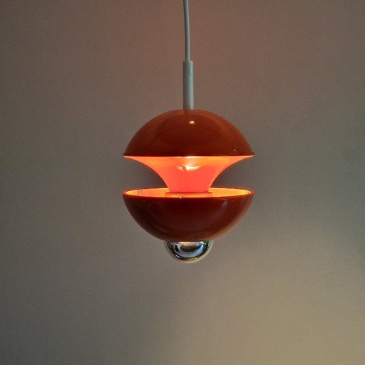 Vintage Kaiser Leuchten hanglamp – ontwerp Klaus Hempel – Space Age (1970s, Duitsland) – Oranje