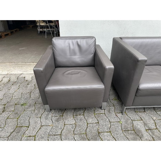 Image 1 of Walter Knoll leren fauteuil Foster 500 donkerbruin