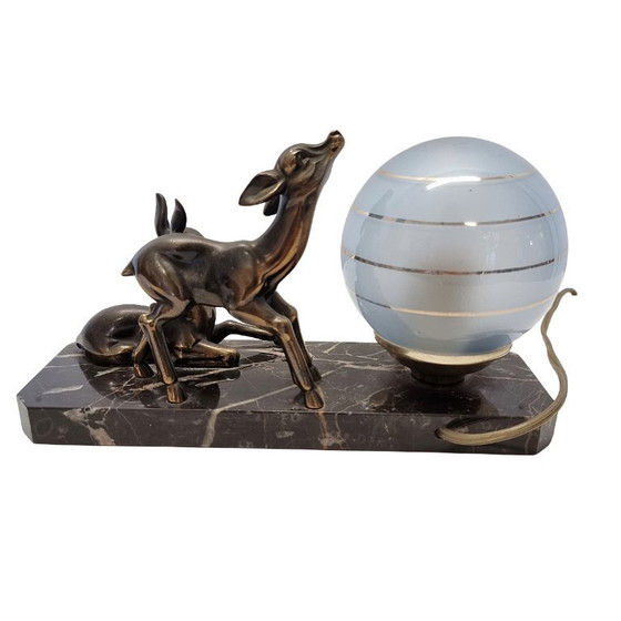 Image 1 of Lampe Art Déco française avec des bébés