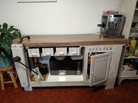 Image 1 of Antike Werkbank aus Buchenholz