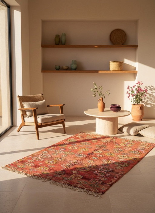 Vintage marokkanischer Boujaad-Teppich „Querina“ | Handgeknüpfter Berberteppich | 253 × 167 cm