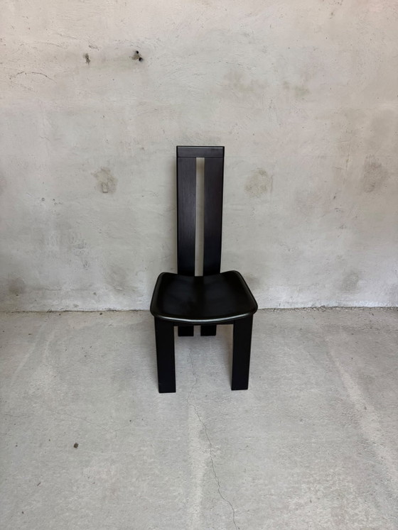 Vier Esszimmerstühle von Pietro Costantini – Leather, Wood (photo 3 of 6)