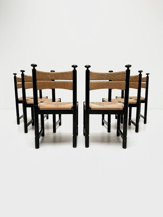 Image 1 of Set of 6 rush chairs for Asko, 1960s, Finland