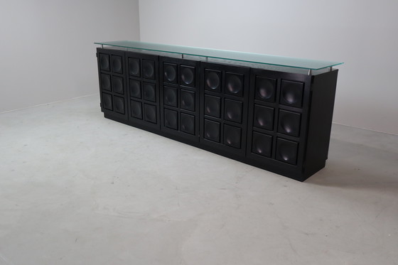Image 1 of Schwarzes brutalistisches Sideboard von Frans Defour, Belgien 1970er