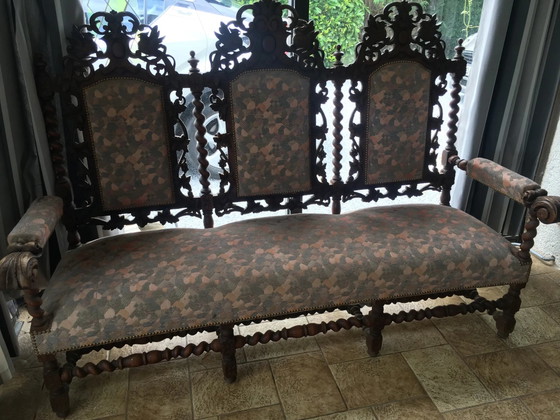 Louis XIII oak sofa – 3-5 seaters (photo 9 of 11)