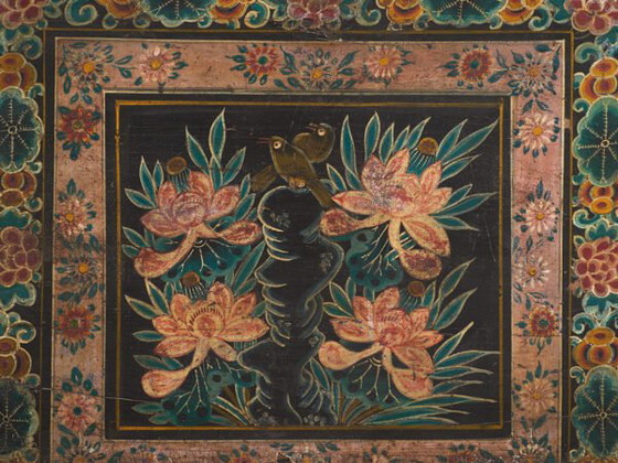 Antieke Chinese beschilderde kist van grenenhout – China, circa 1900 – Opbergkast, Iron (photo 37 of 40)