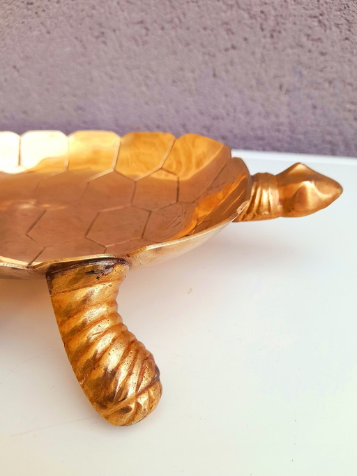 Turtle pocket tidy in brass 1970