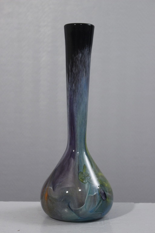 Vase Soliflore Michèle Guyot & Robert Le Bleïs Maure-Vieil glassworks France 1970s