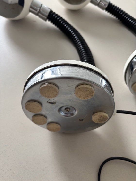 Image 1 of 2 space age “eyeball” table lamps by Goffredo Regina, Italian design