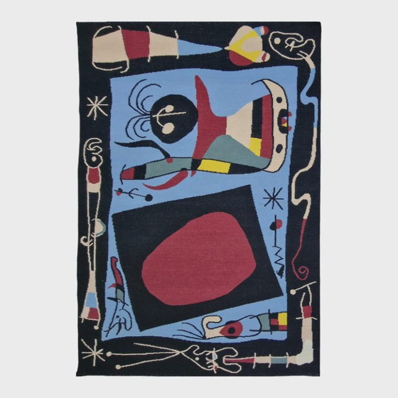 Joan Miró Femme et Miroir handgeweven tapijt | Wol, katoen, textielkunst (104 × 79 in) (photo 5 of 9)