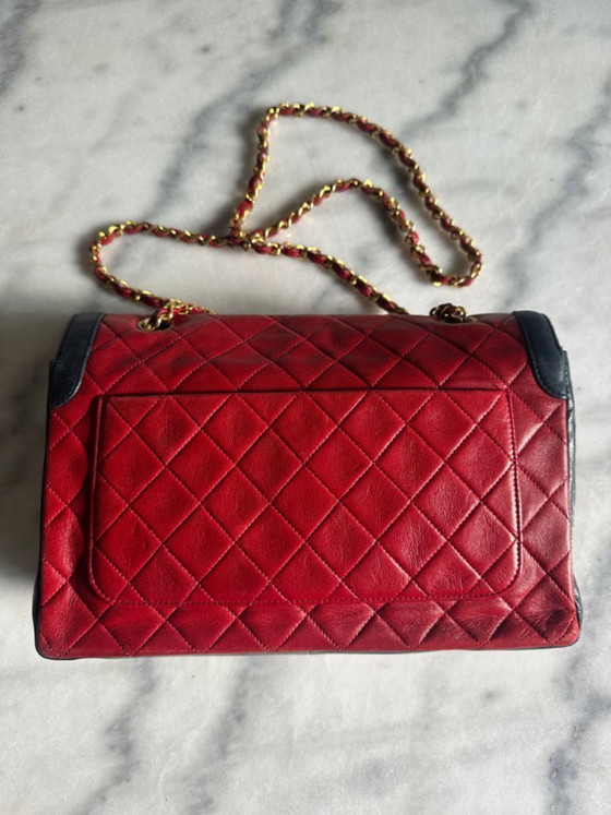 Image 1 of Borsa Chanel a patta singola, rossa e nera